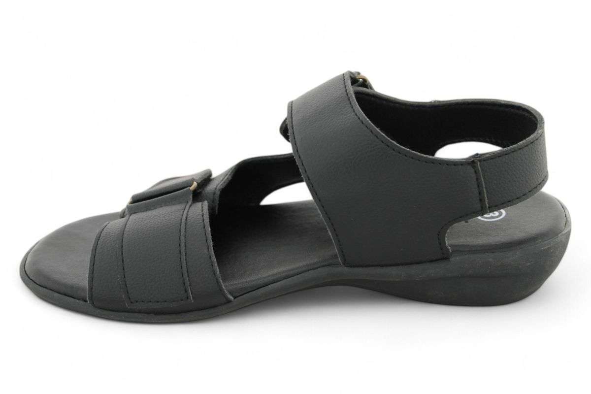 ALXIR Women Black Classic Hook and Loop Sandals PSL4548