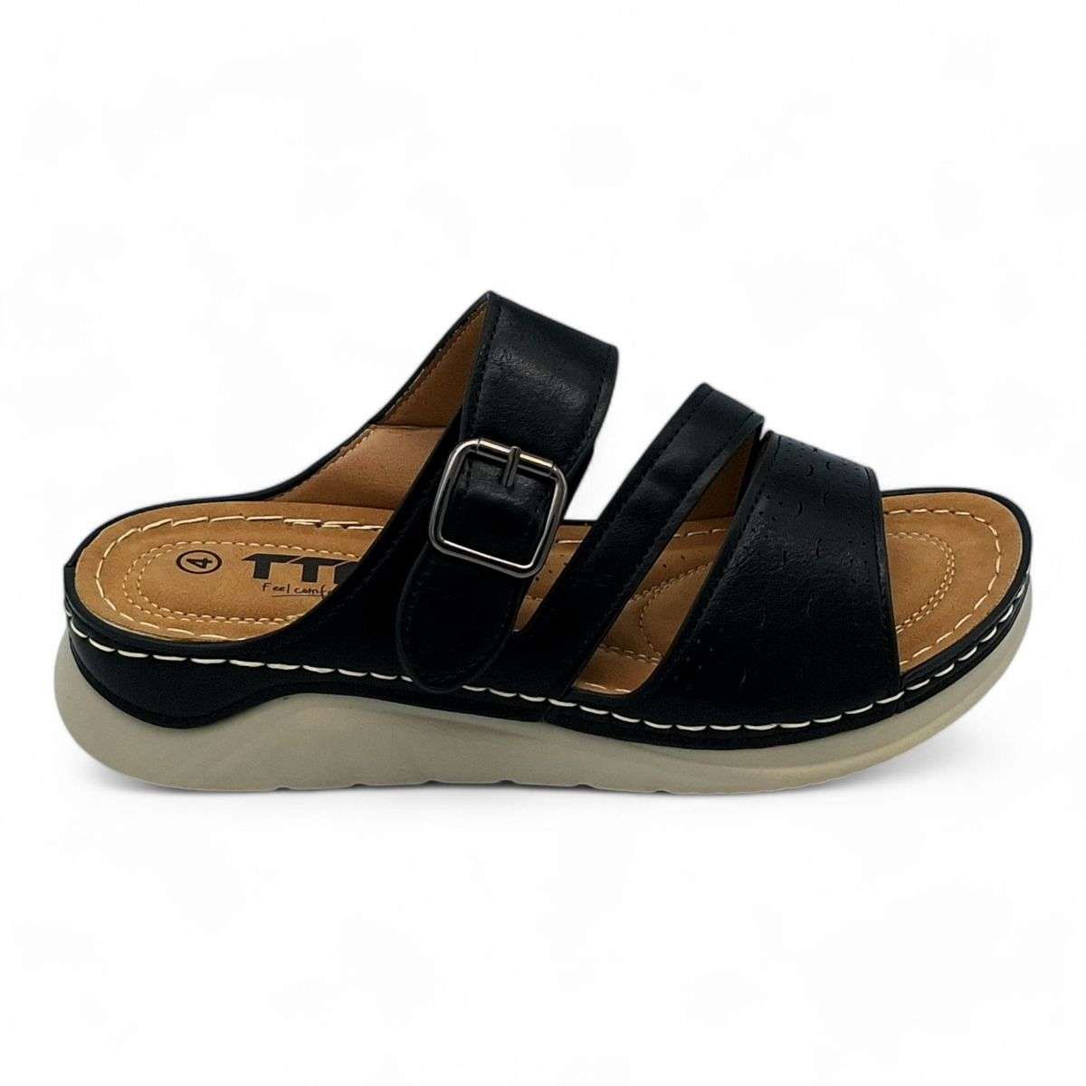 TTP Women Platform Slider with Buckle Decor - XB18297-2
