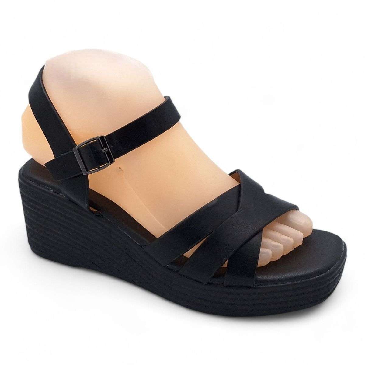 TTP Women Platform Wedge Heel Sandal with Ankle Strap XB2399-2