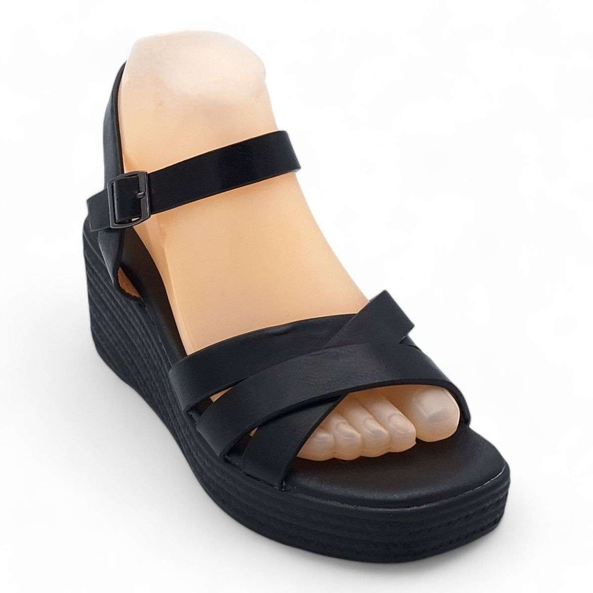 TTP Women Platform Wedge Heel Sandal with Ankle Strap XB2399-2