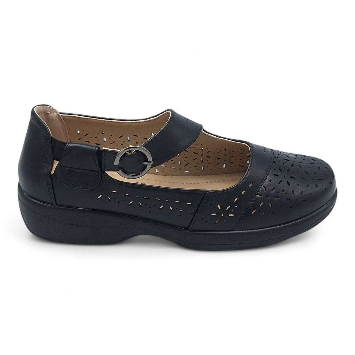 TTP Women Loafers with Elasticated Ankle Strap and Cut out Decor XB5601