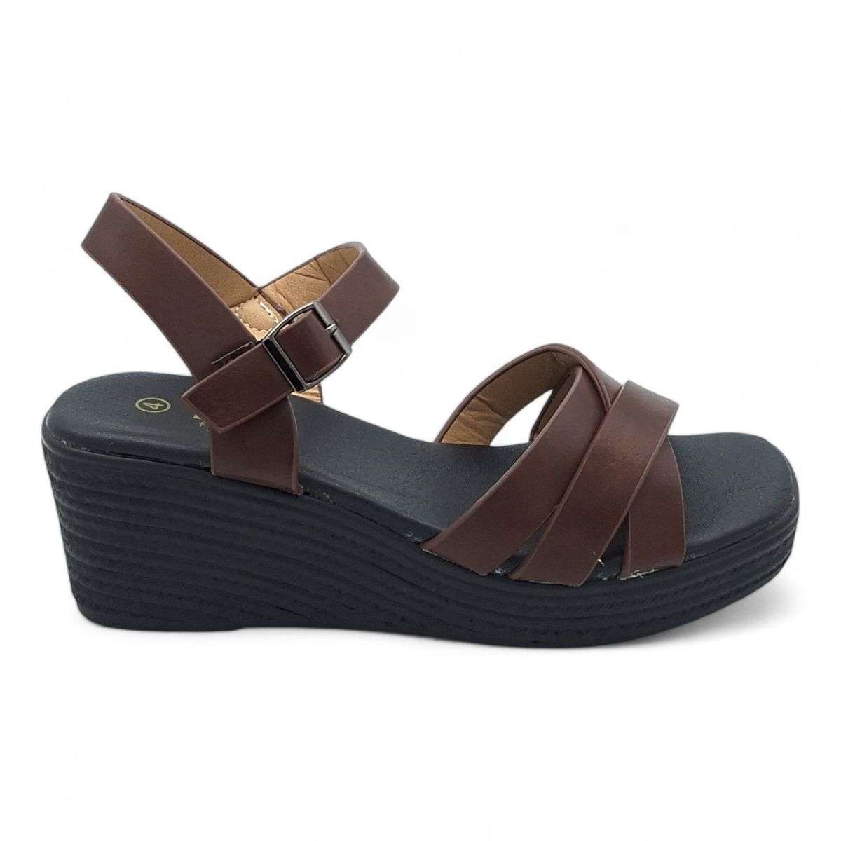TTP Women Platform Wedge Heel Sandal with Ankle Strap XB2399-2