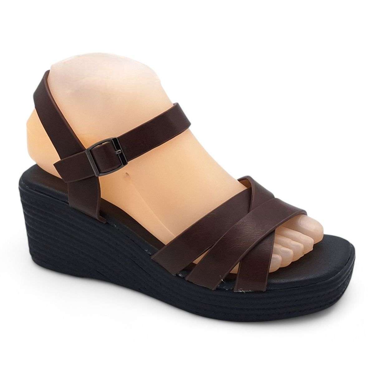 TTP Women Platform Wedge Heel Sandal with Ankle Strap XB2399-2