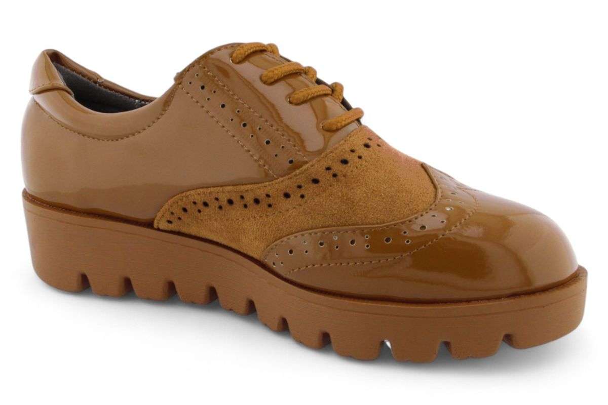 TTP Women Round Toe Platform Derby with Brogue Detail HT2422-2