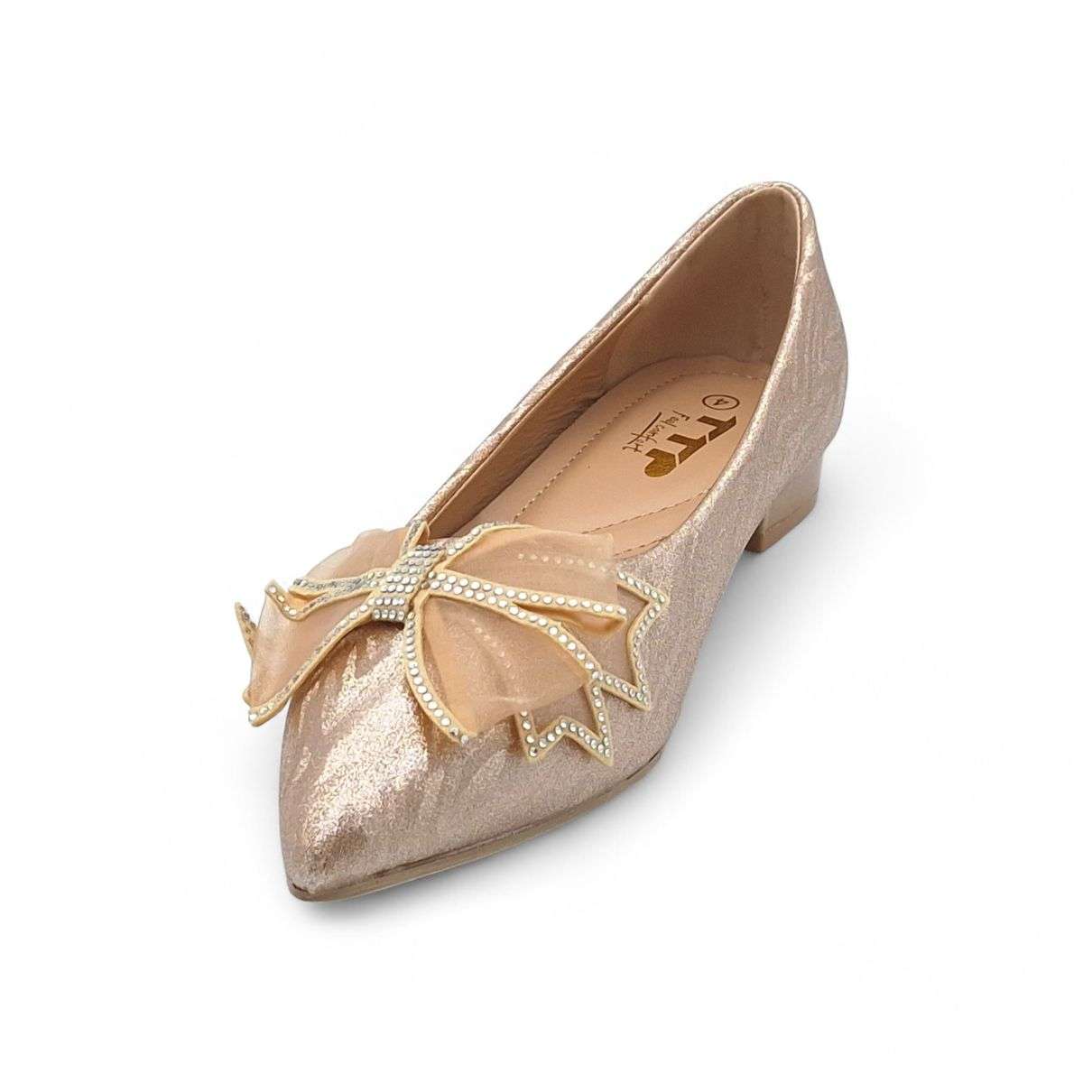 TTP Women Pointed Toe Flats With Bow Decor JSF82