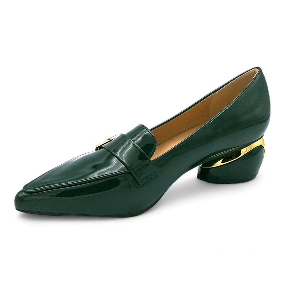 TTP Women Round Heel Point Toe Courts with Buckle Decor on Vamp JSF86