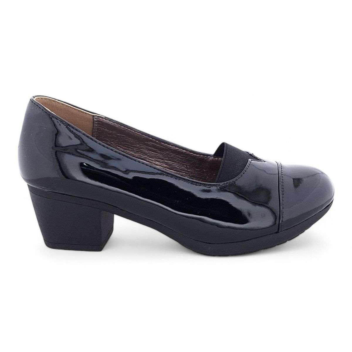 TTP - Women's Classic Block Heel Courts with Elasticated Vamp Edge - HT3802-1