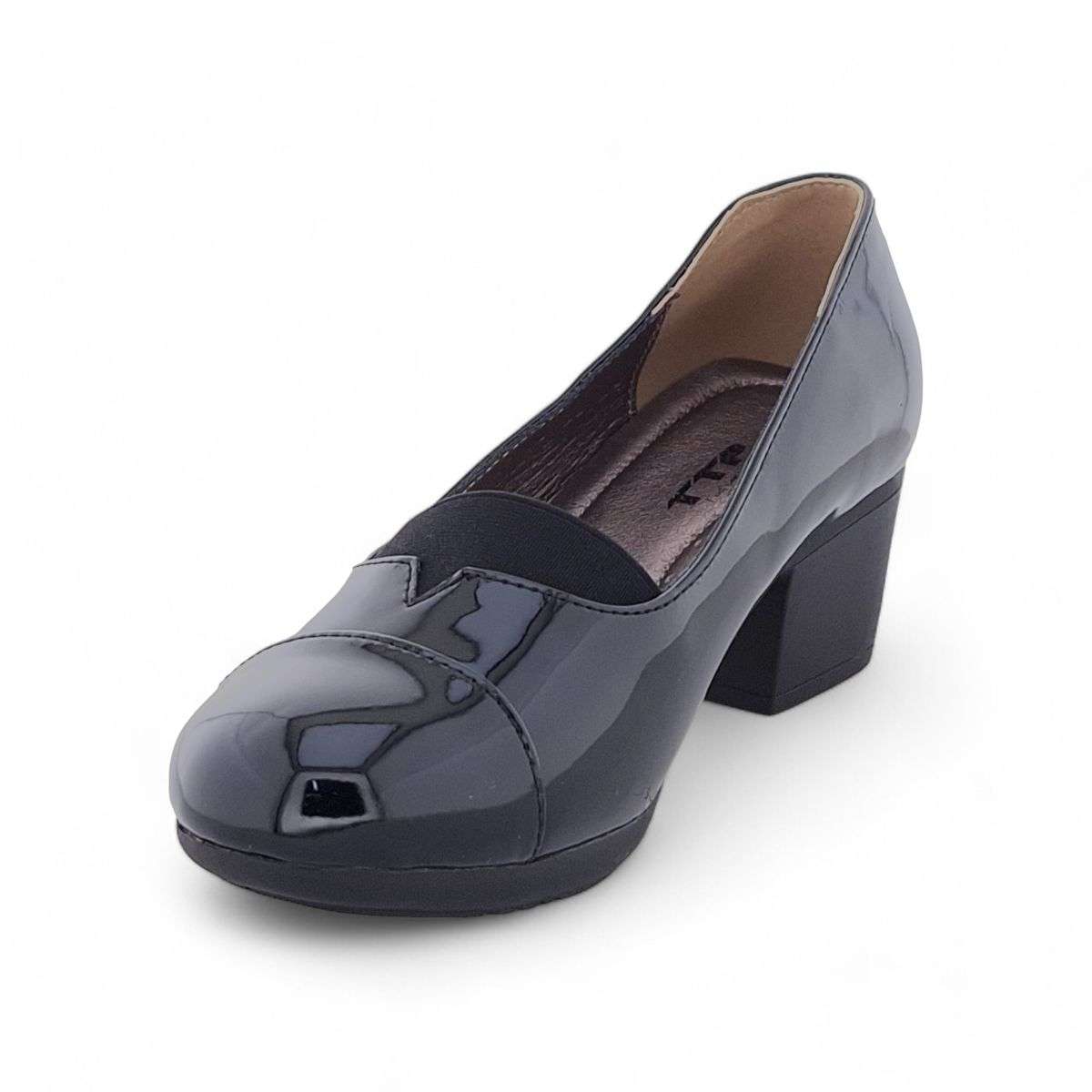 TTP - Women's Classic Block Heel Courts with Elasticated Vamp Edge - HT3802-1