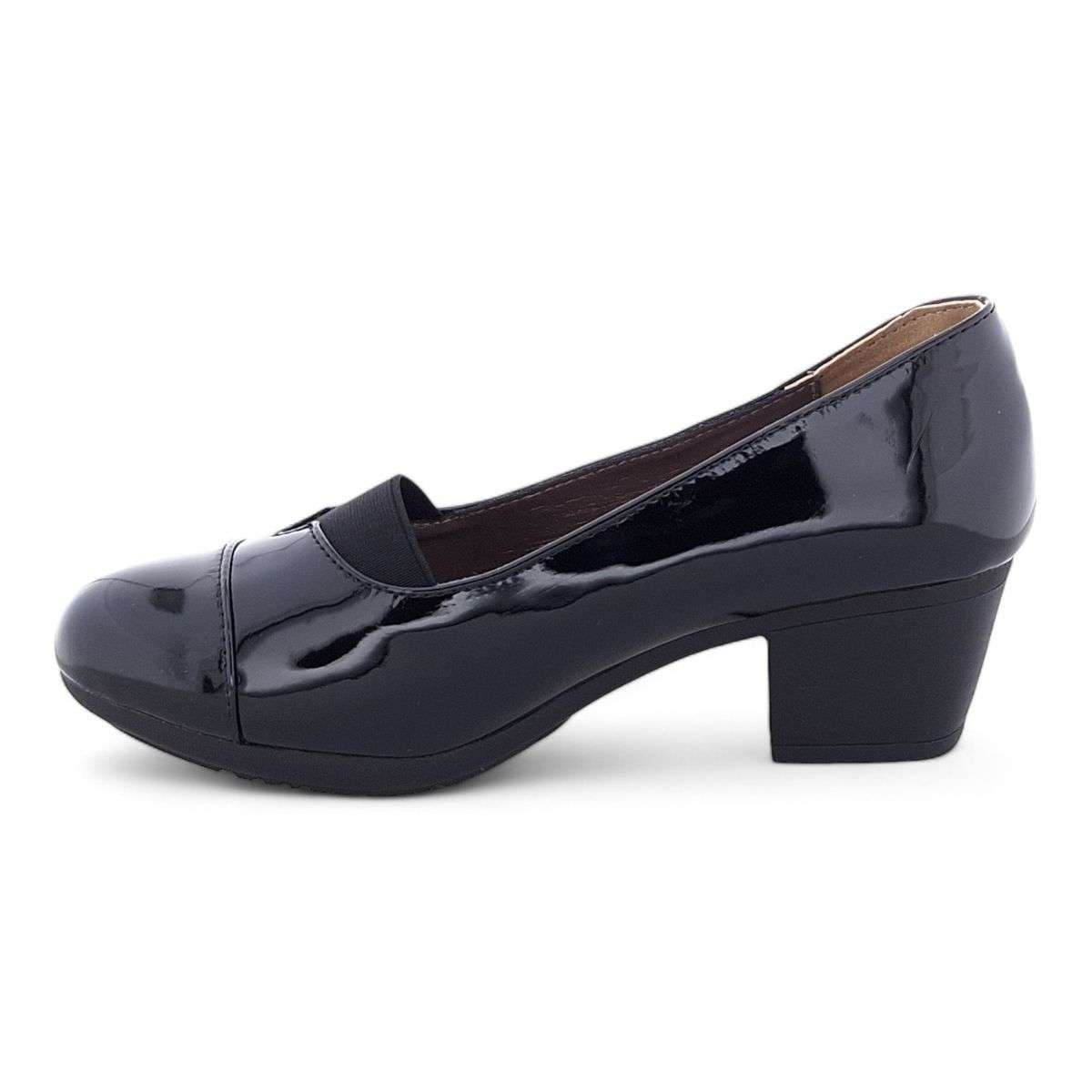 TTP - Women's Classic Block Heel Courts with Elasticated Vamp Edge - HT3802-1