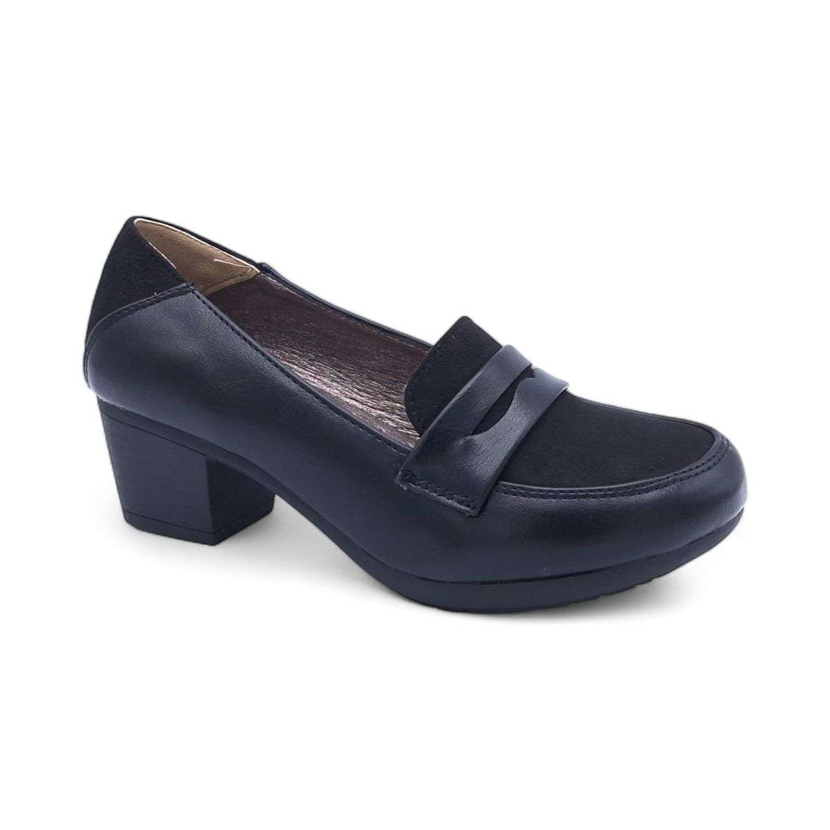 TTP - Women's Classic Block Heel Courts with PU Suede Vamp - HT3803