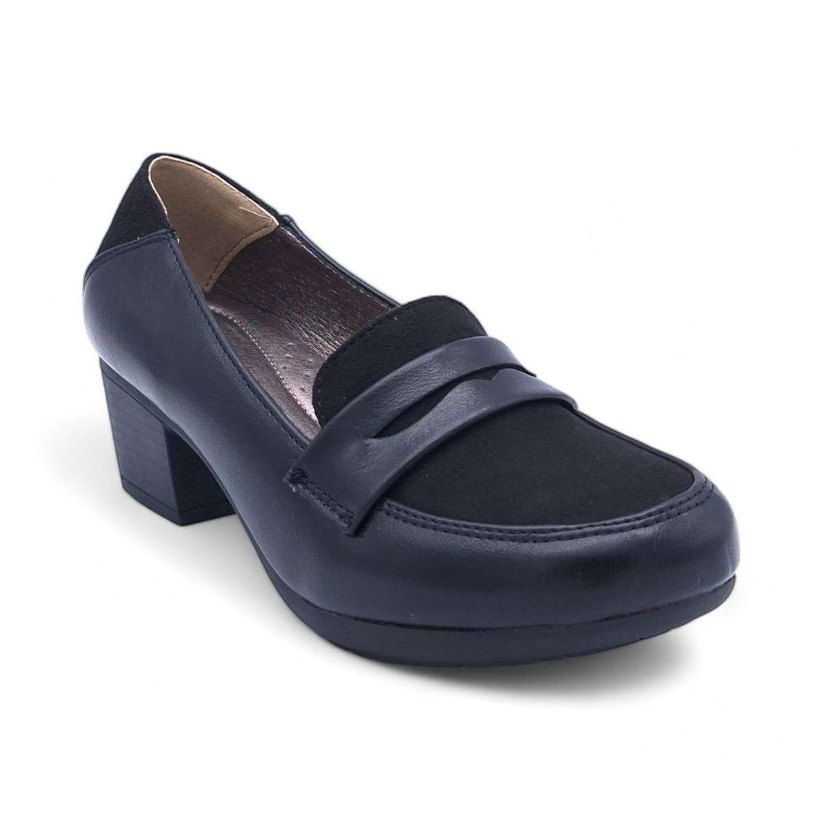 TTP - Women's Classic Block Heel Courts with PU Suede Vamp - HT3803