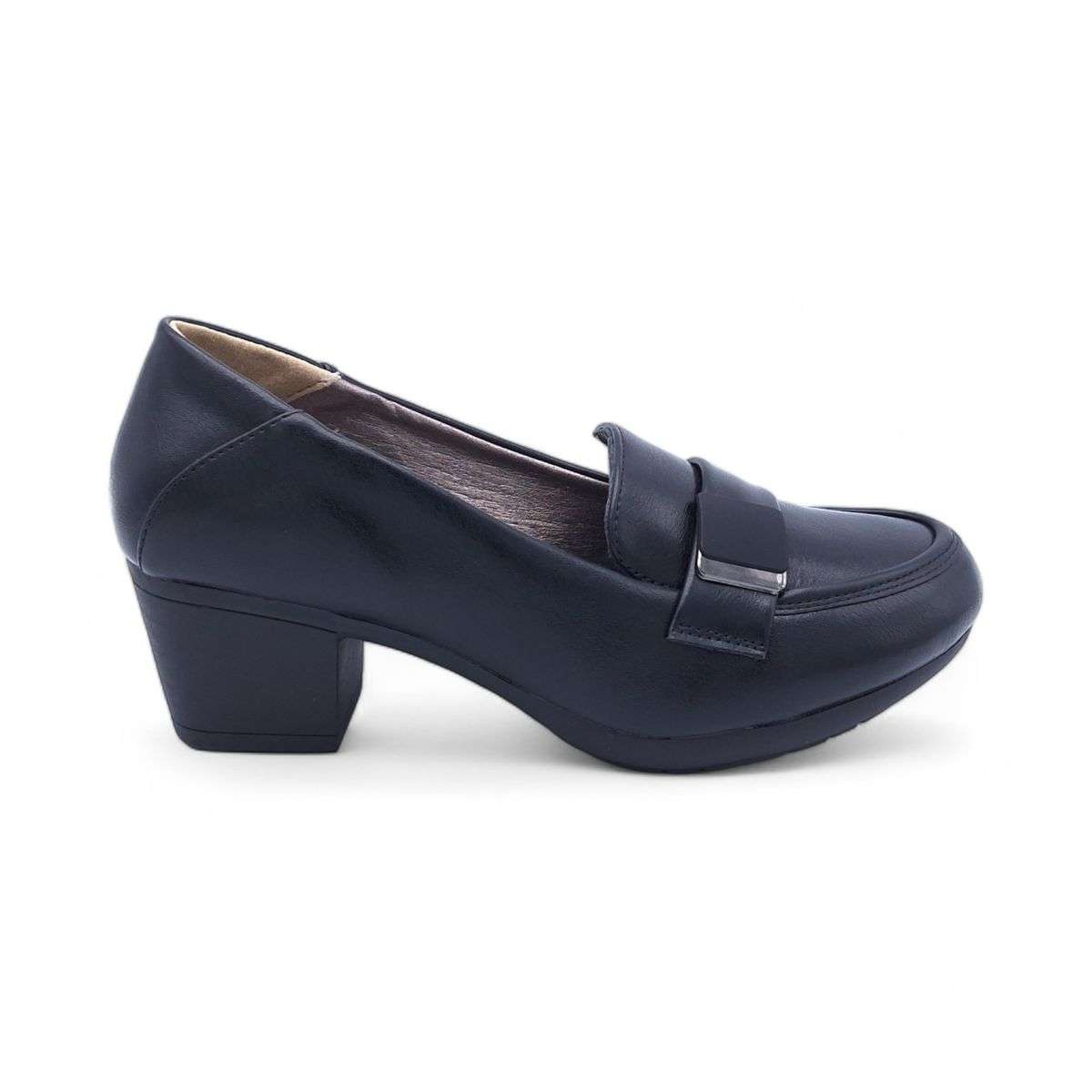 TTP - Women's Classic Block Heel Courts with Square Strap Over Upper - HT3805