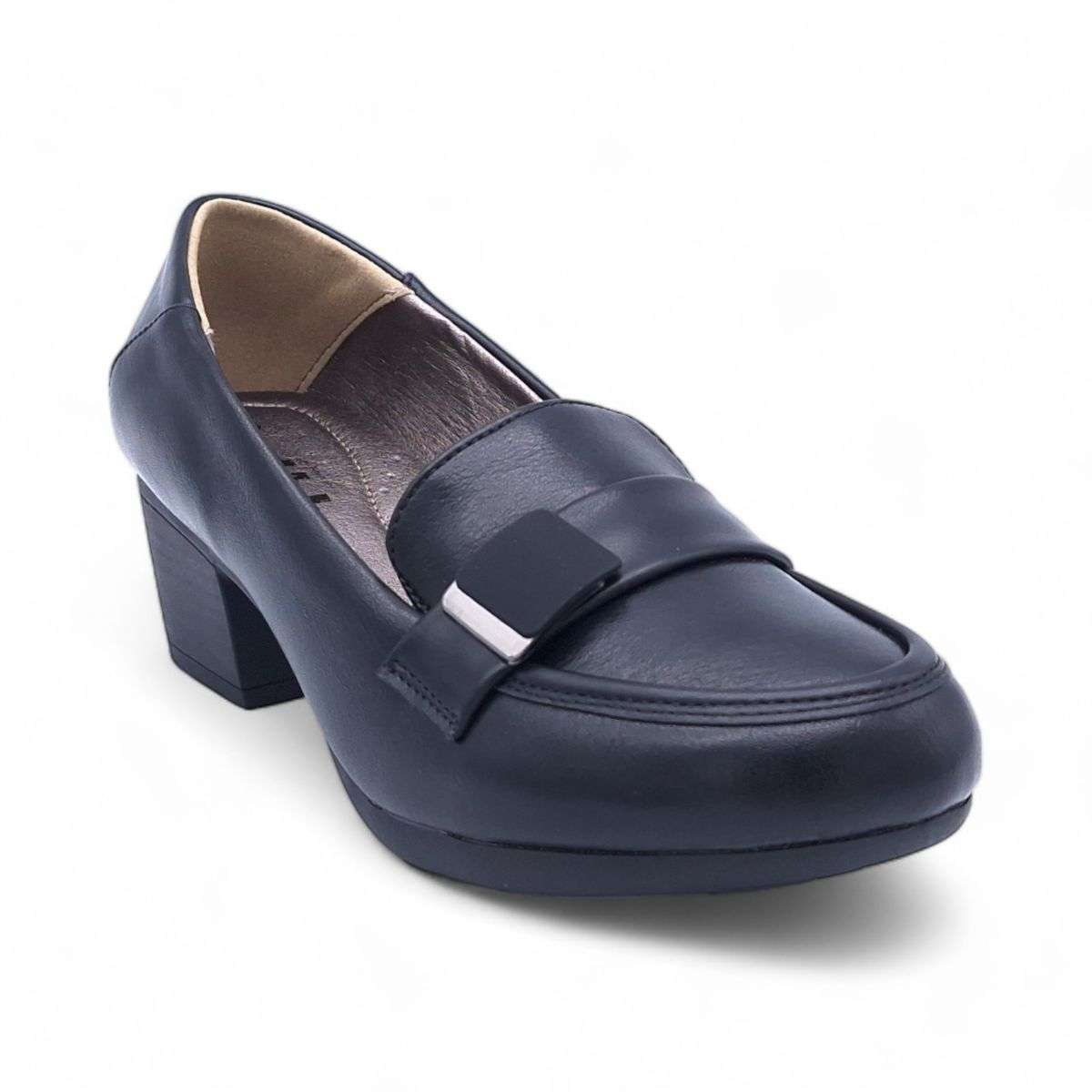 TTP - Women's Classic Block Heel Courts with Square Strap Over Upper - HT3805