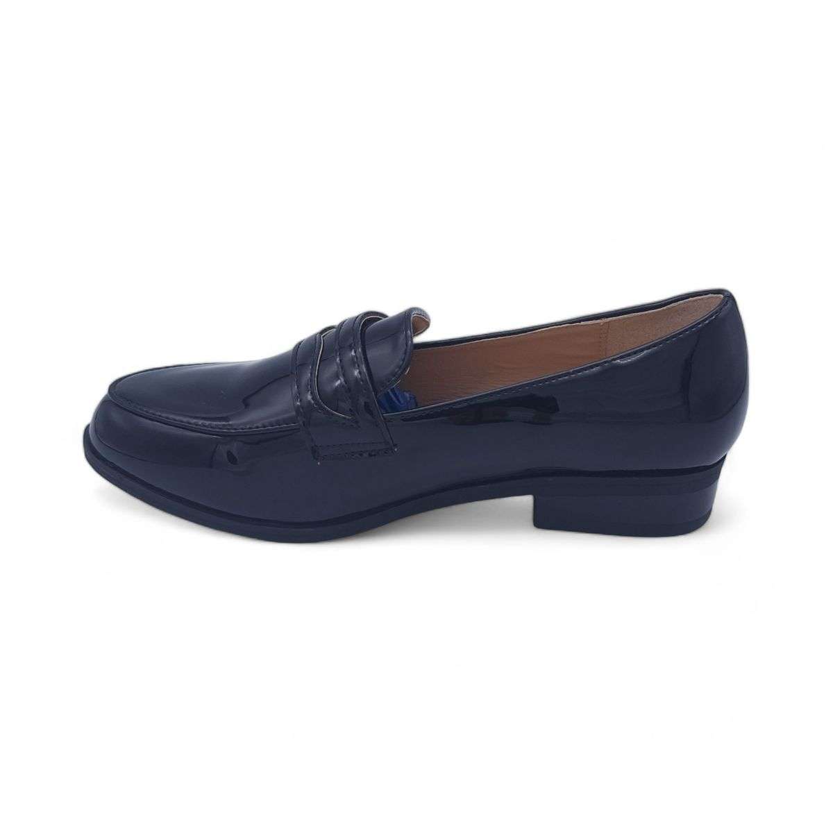 TTP Women's Patent Slip On Loafers with Decor on Vamp JSF76