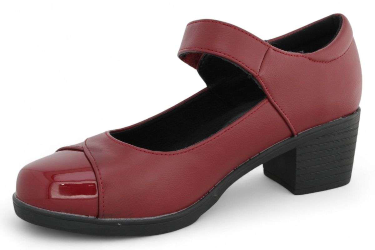 ALXIR Women PU Block Heel with Hook and Loop Strap PSL4342