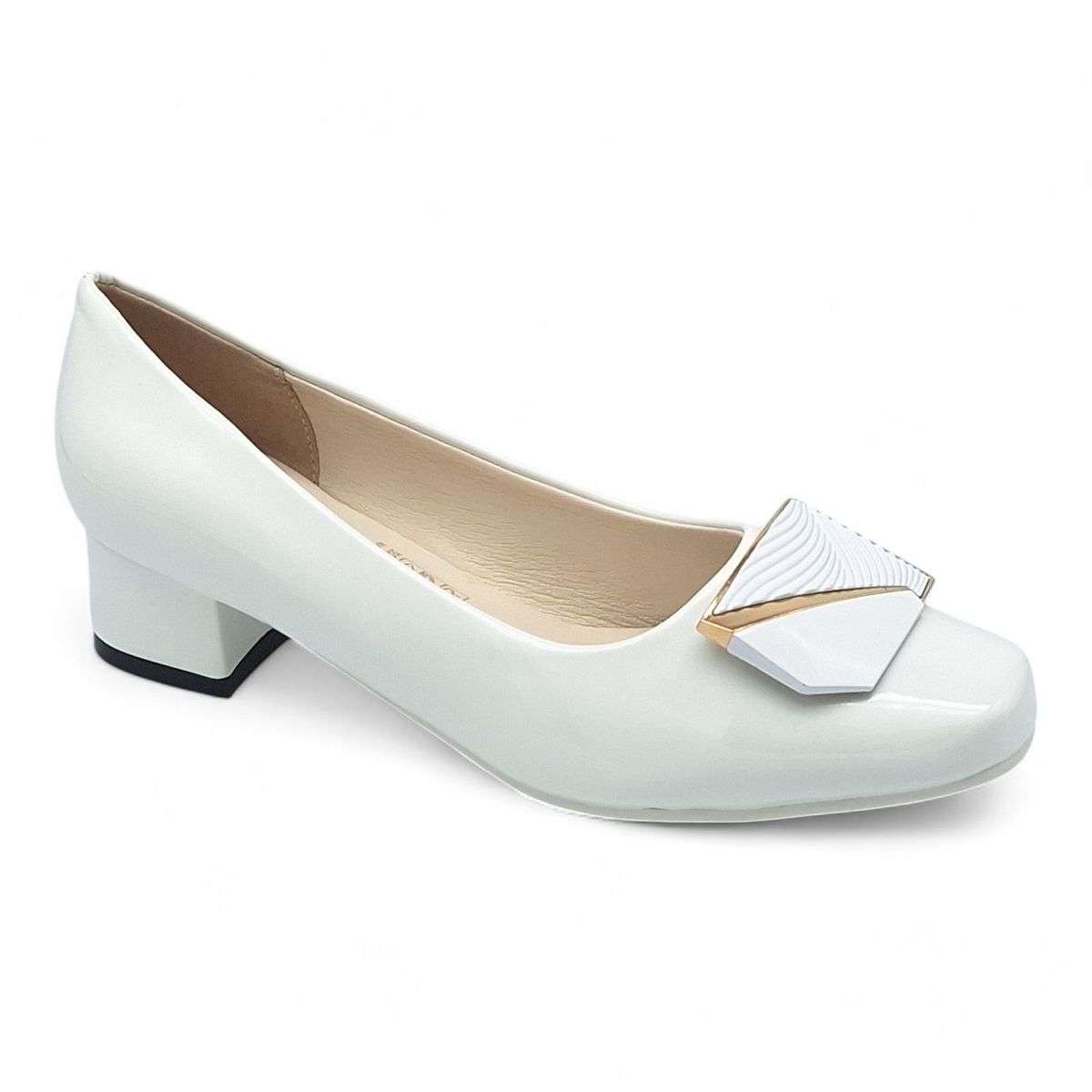 TTP Women Patent PU Square Toe Low Block Heel HT240510
