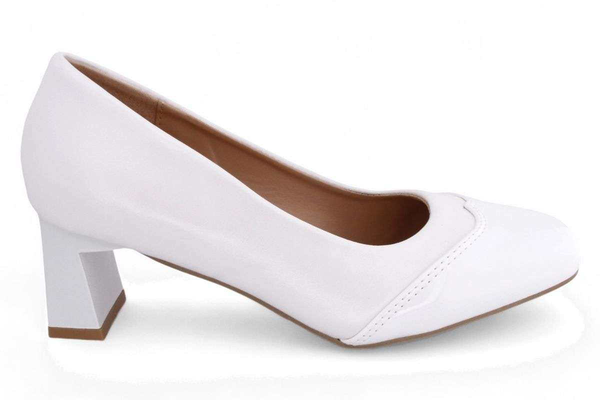 TTP Women PU Rectangular Flare Block Heel with Wingtip JSF101