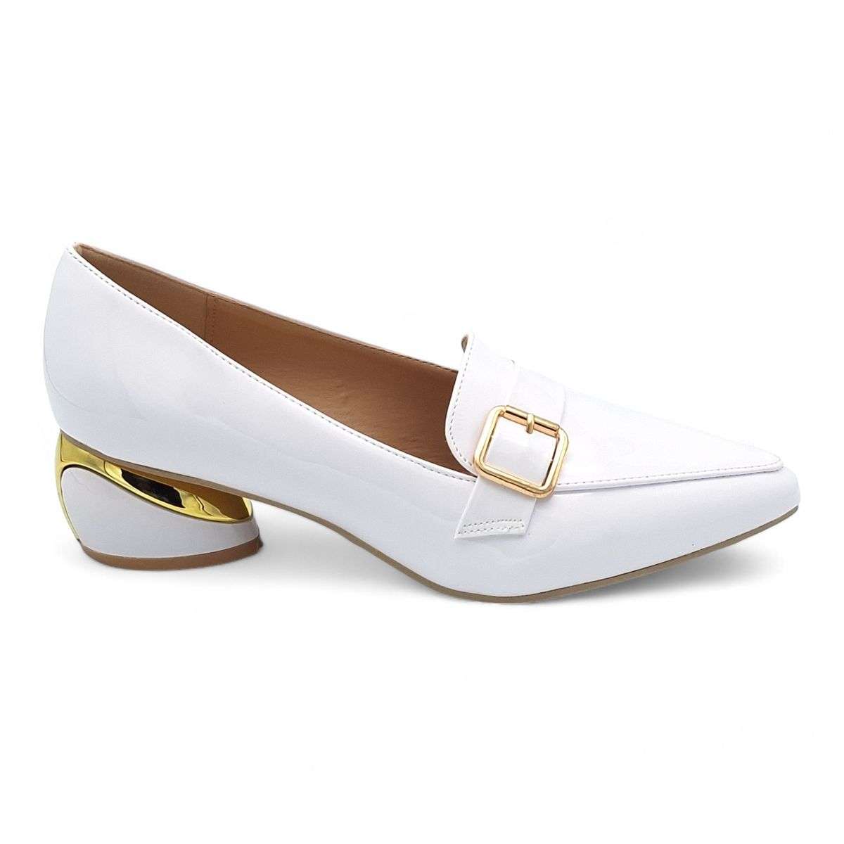 TTP Women Round Heel Point Toe Courts with Buckle Decor on Vamp JSF86