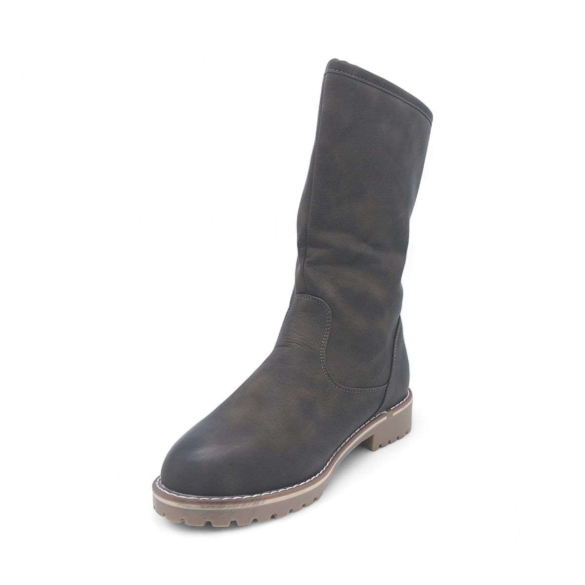 Fashion Mid-Calf Boots with Side Zipper - XB8208