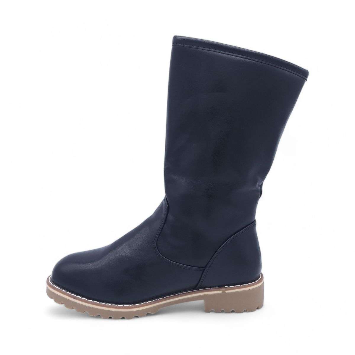 Fashion Mid-Calf Boots with Side Zipper - XB8208