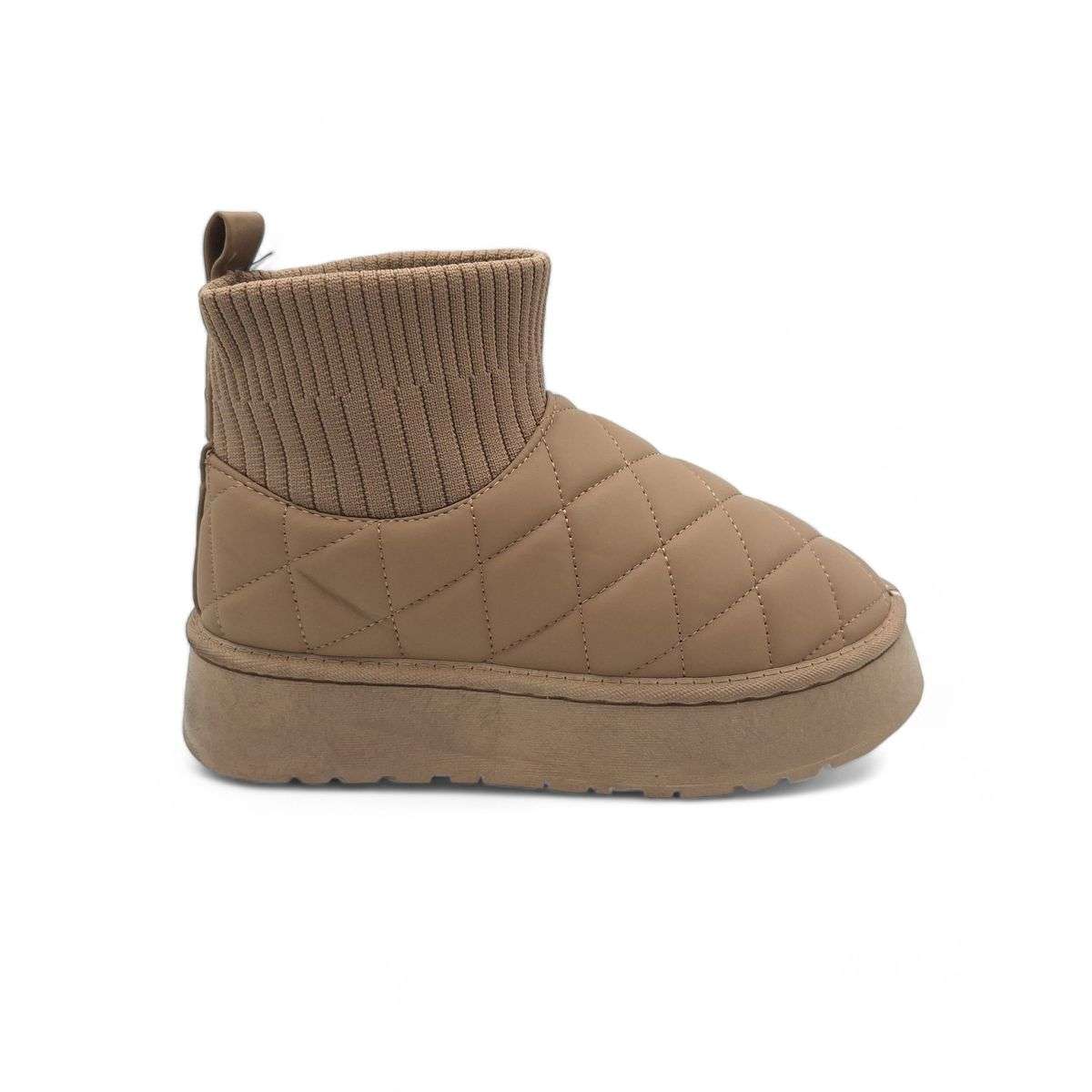 TTP Women's Platform Fur Lined Boots with Elasticated Pull On Opening XBG6