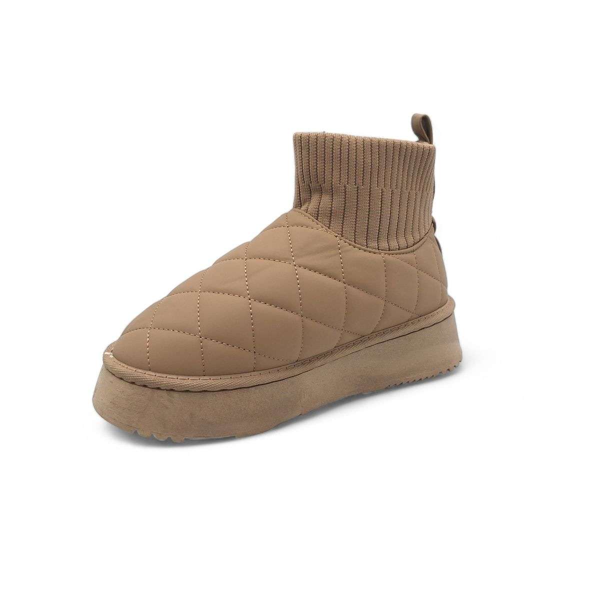 TTP Women's Platform Fur Lined Boots with Elasticated Pull On Opening XBG6