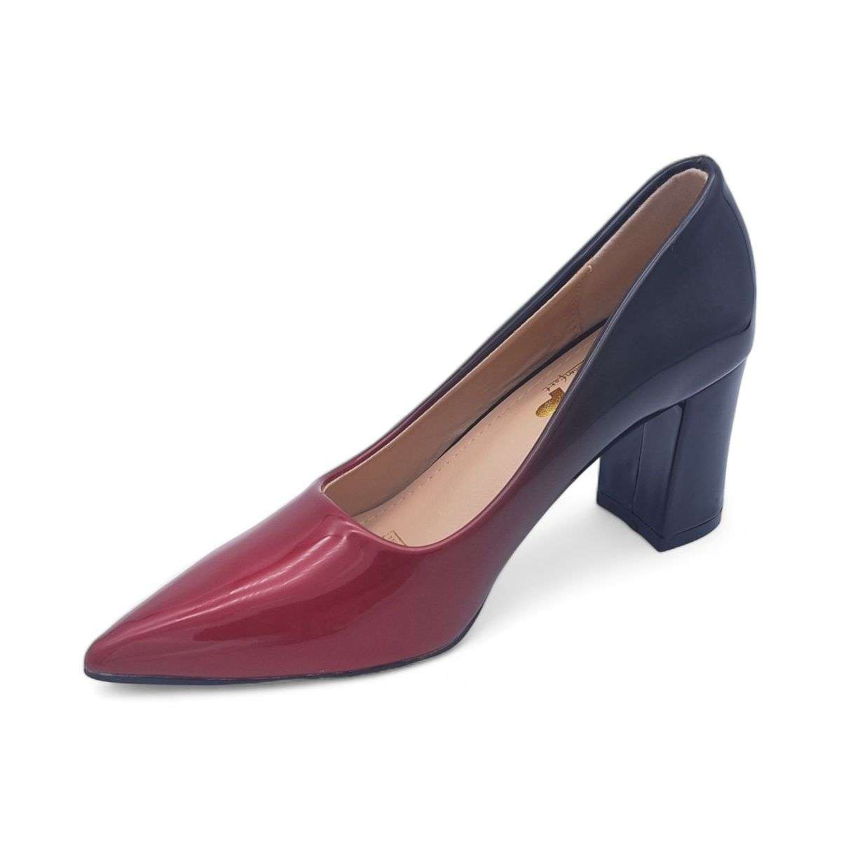 TTP Sleek Patent Block Heel Gradient Colour Point Toe Heels JSF70-3