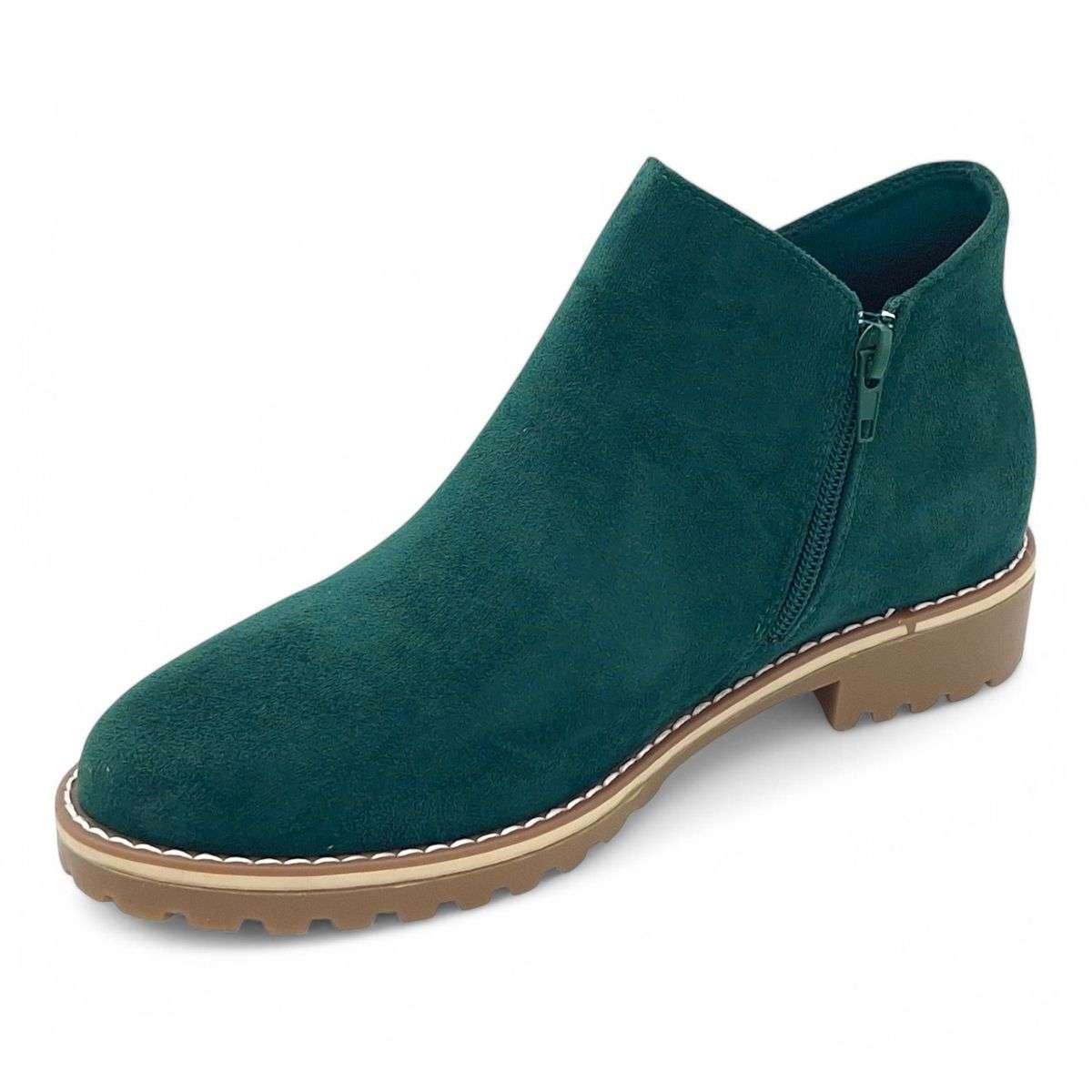 TTP Women Round Toe Ankle Boots with Side Zipper HT241008