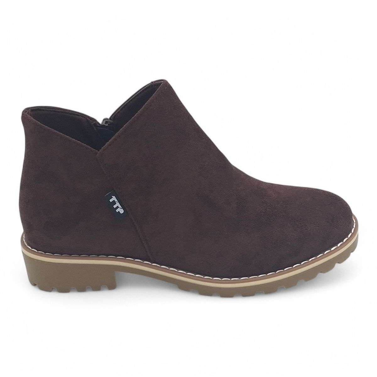 TTP Women Round Toe Ankle Boots with Side Zipper HT241008