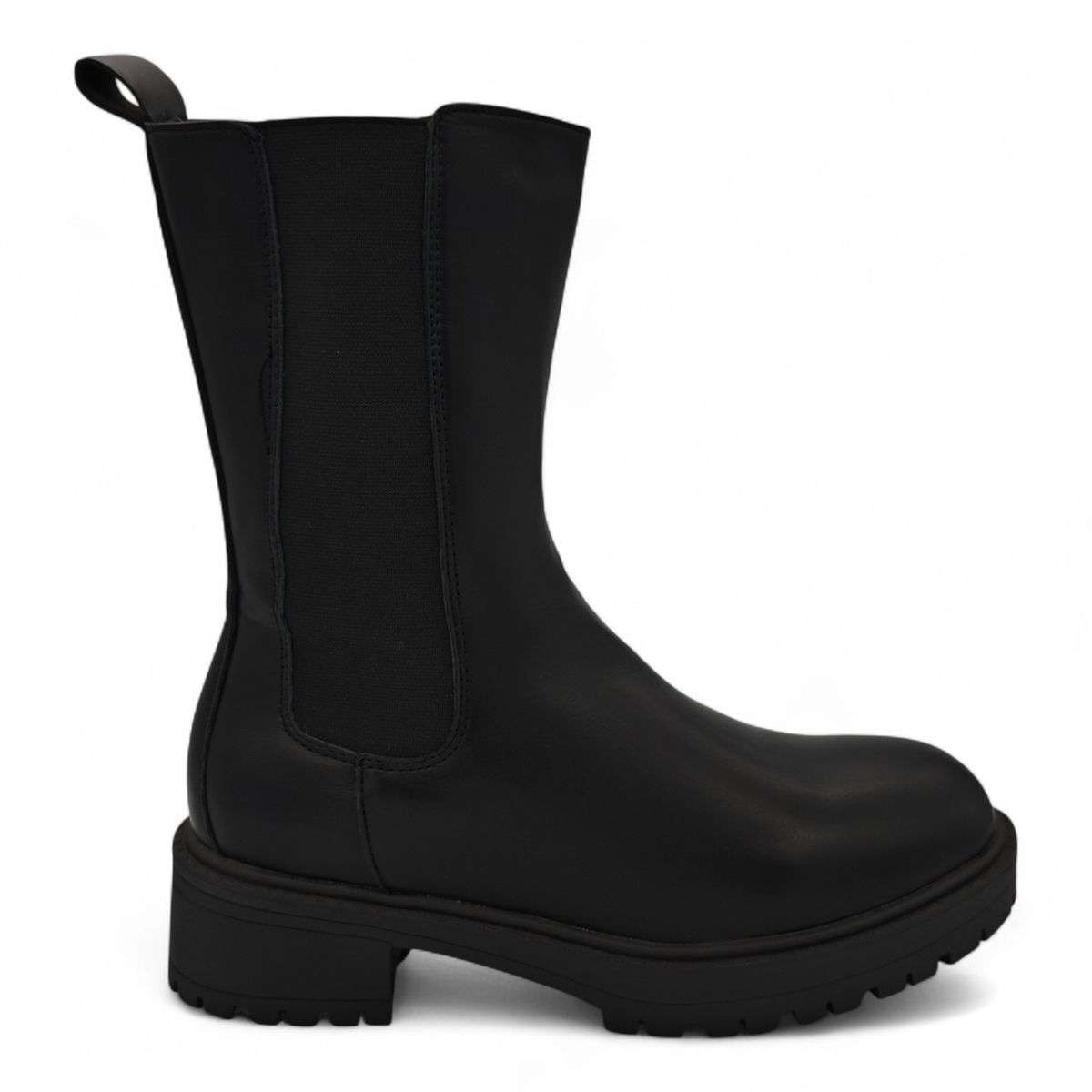 TTP Women's Mid Calf Boot with Elastic side Panel and Zipper HTA06