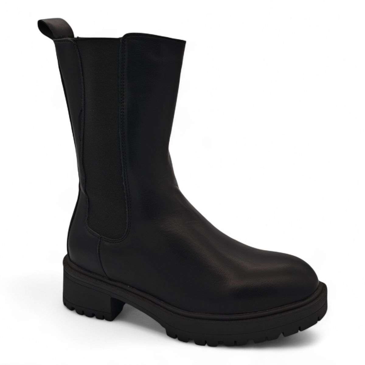 TTP Women's Mid Calf Boot with Elastic side Panel and Zipper HTA06