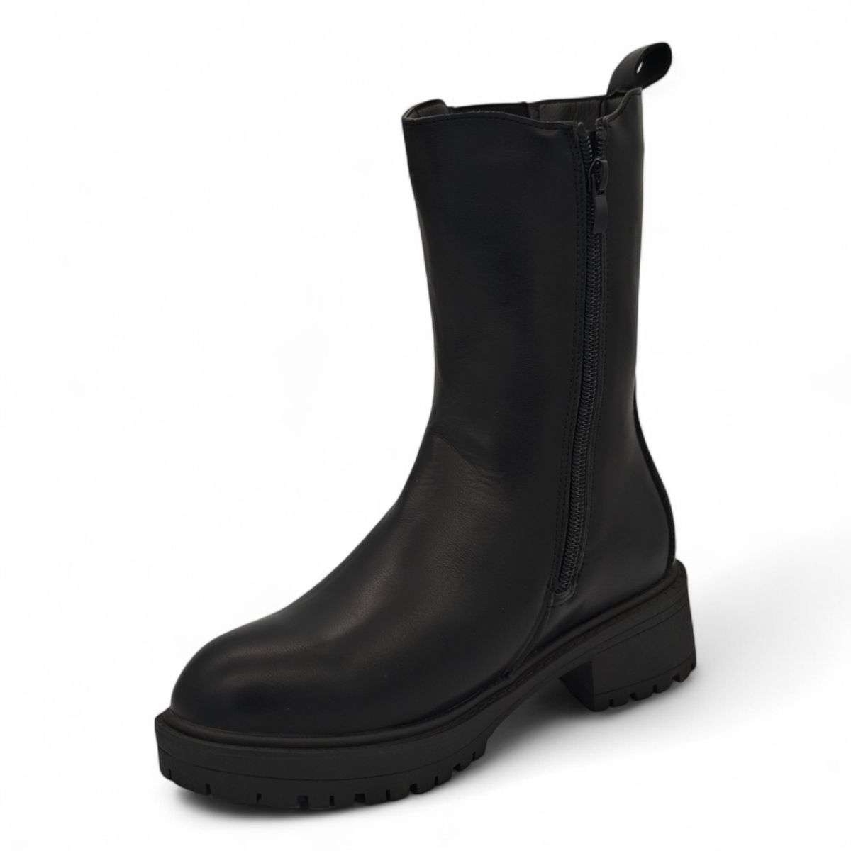 TTP Women's Mid Calf Boot with Elastic side Panel and Zipper HTA06