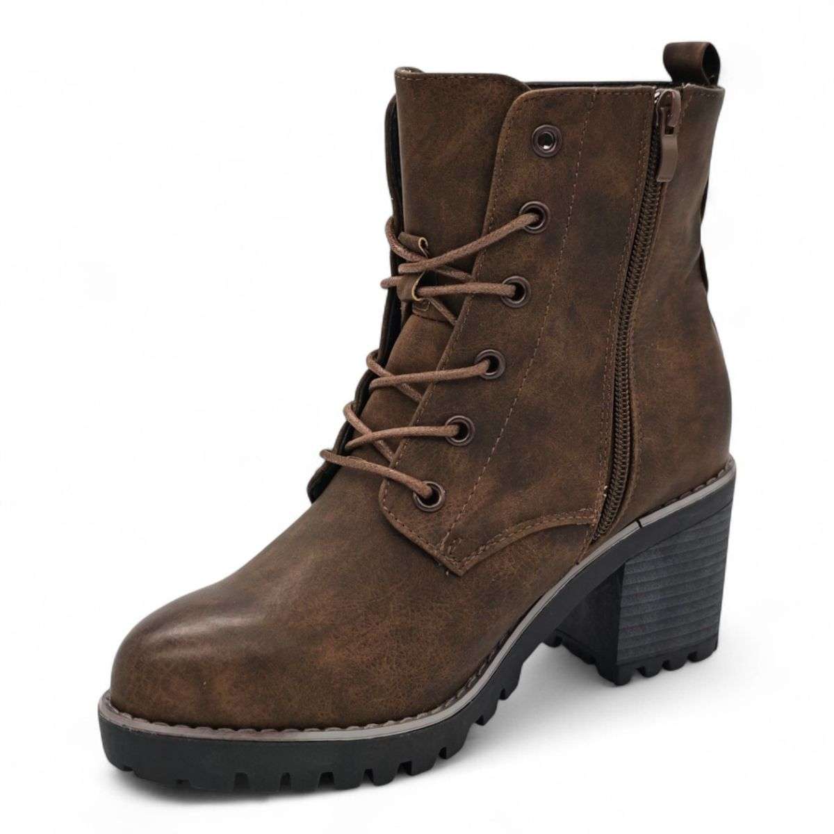 TTP Women's Lace up Ankle Boots with Side Zipper HTM-5
