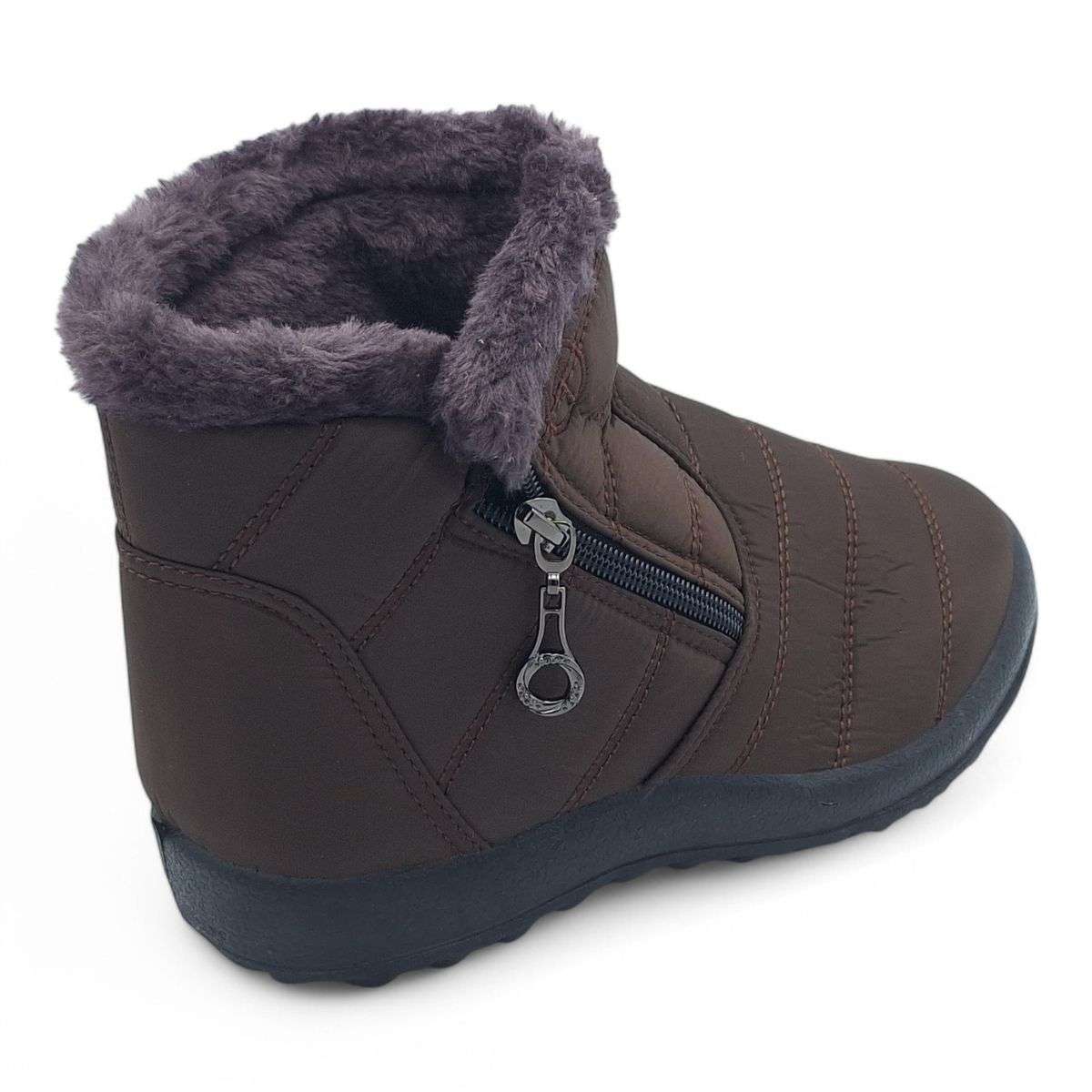 TTP Women Polar Ankle Boot with Side Zipper and Fur Lining M550