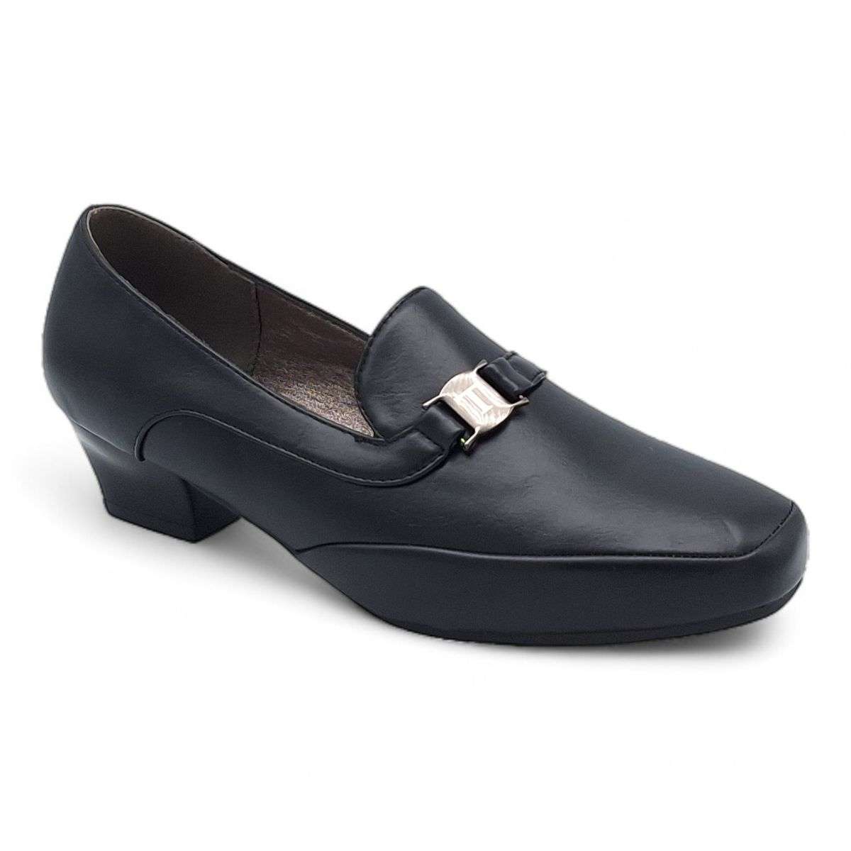 TTP Women Square Toe PU Block Heels