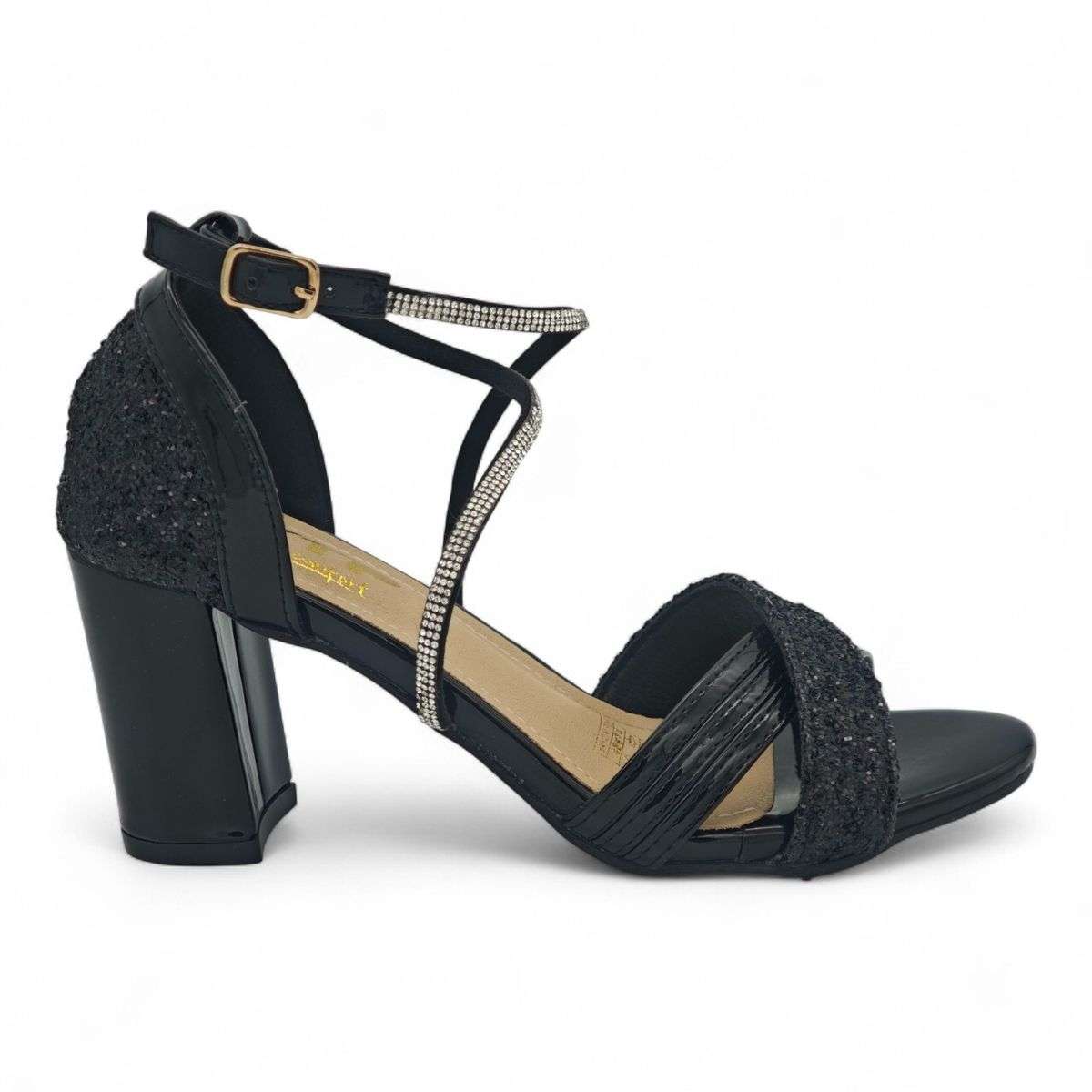 TTP Rosalind PU Glitter Crisscross Sandal with Rhinestone Strap MJ250820