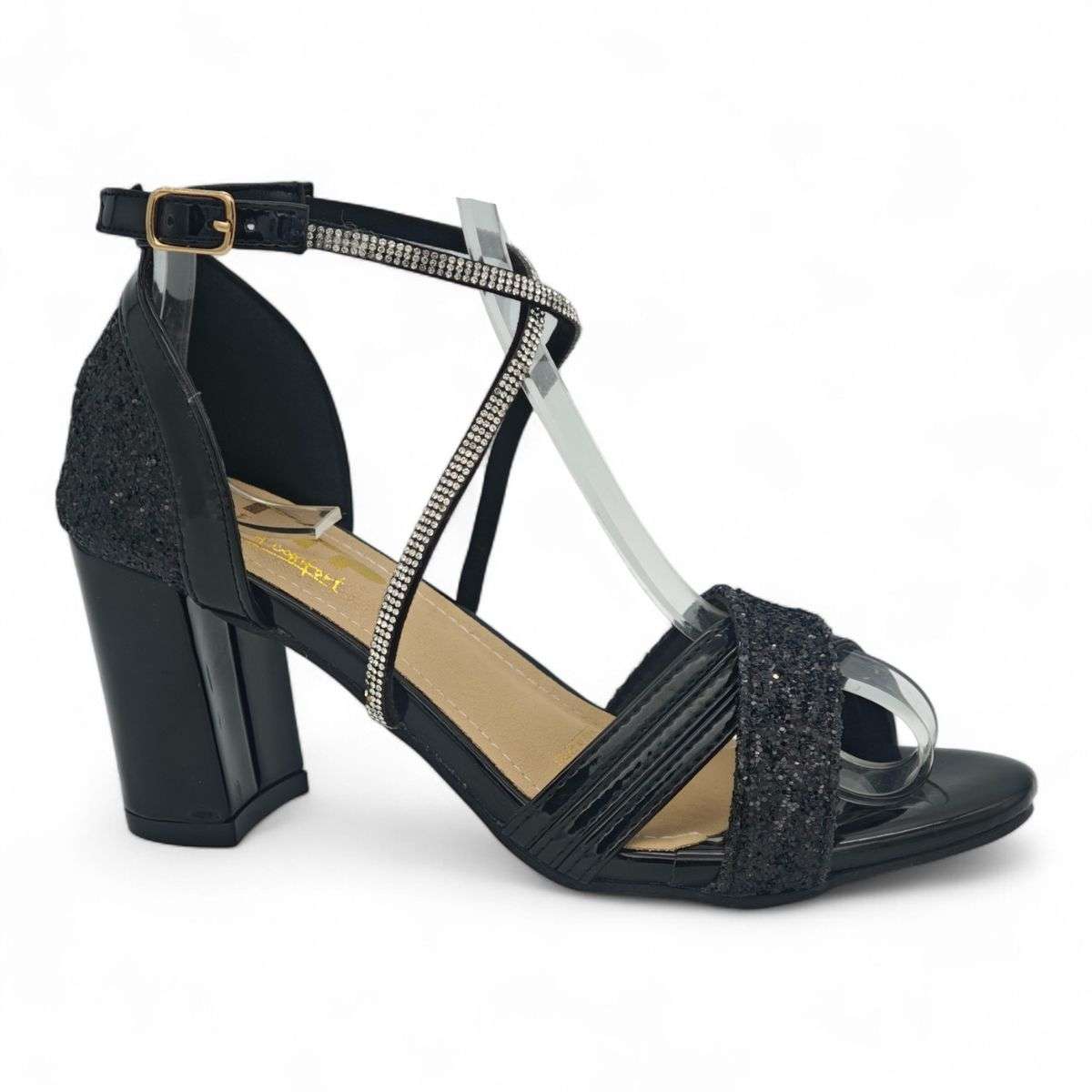 TTP Rosalind PU Glitter Crisscross Sandal with Rhinestone Strap MJ250820