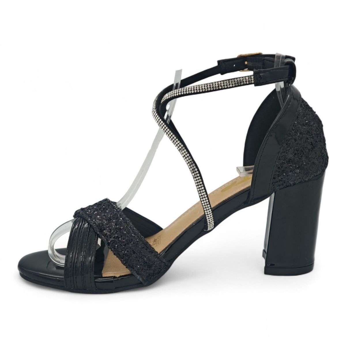 TTP Rosalind PU Glitter Crisscross Sandal with Rhinestone Strap MJ250820