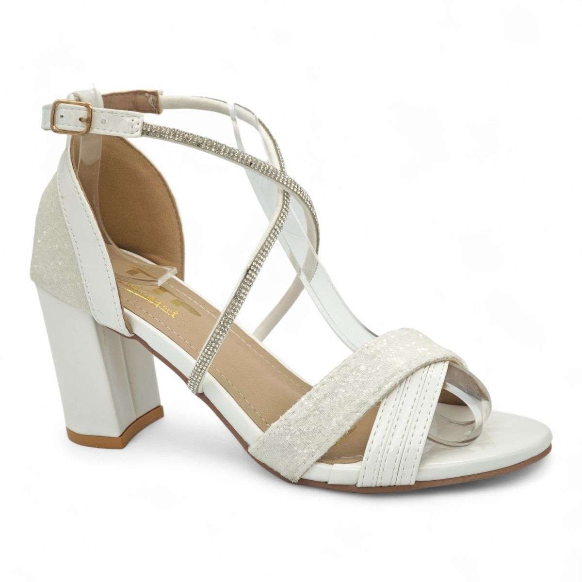 TTP Rosalind PU Glitter Crisscross Sandal with Rhinestone Strap MJ250820