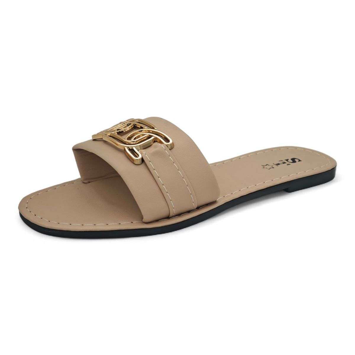 ST Slide Sandal - Clean-Edge Casual with Gold Accent ATRM