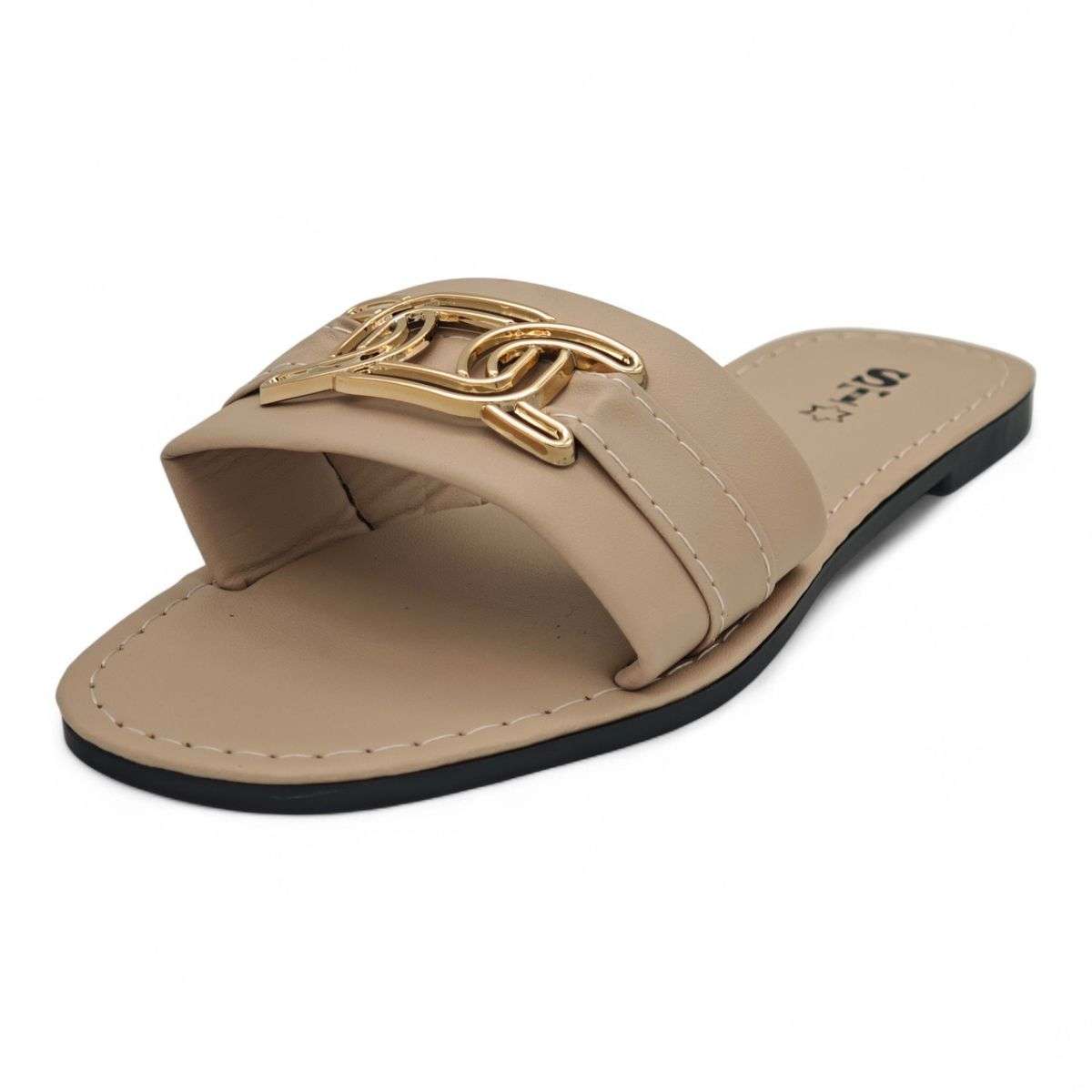 ST Slide Sandal - Clean-Edge Casual with Gold Accent ATRM