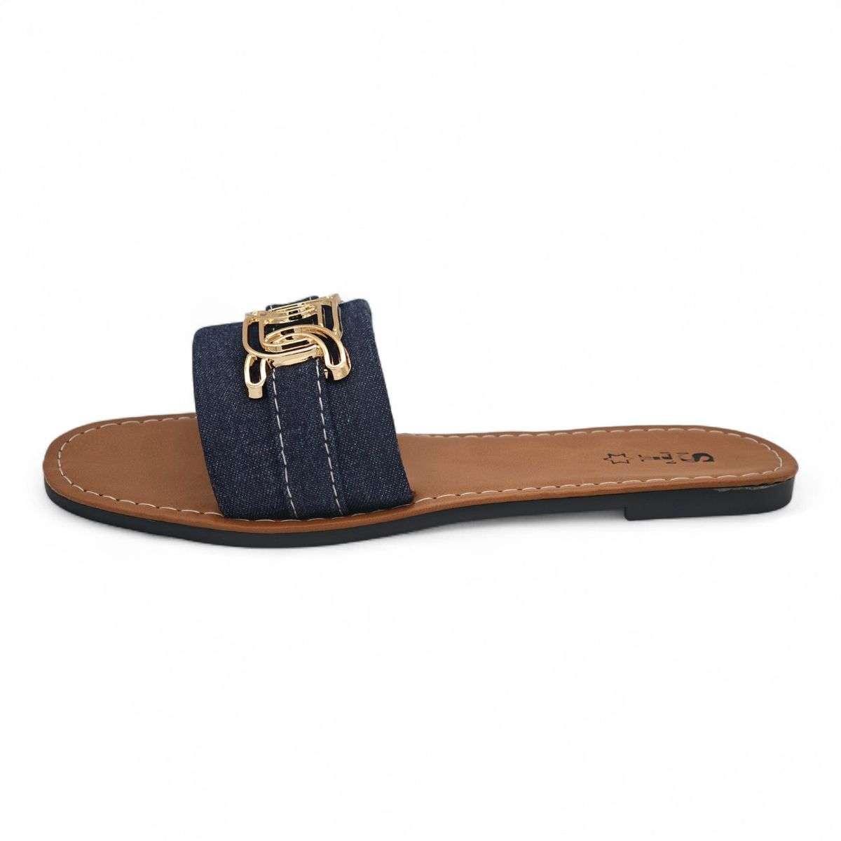 ST Slide Sandal - Clean-Edge Casual with Gold Accent ATRM