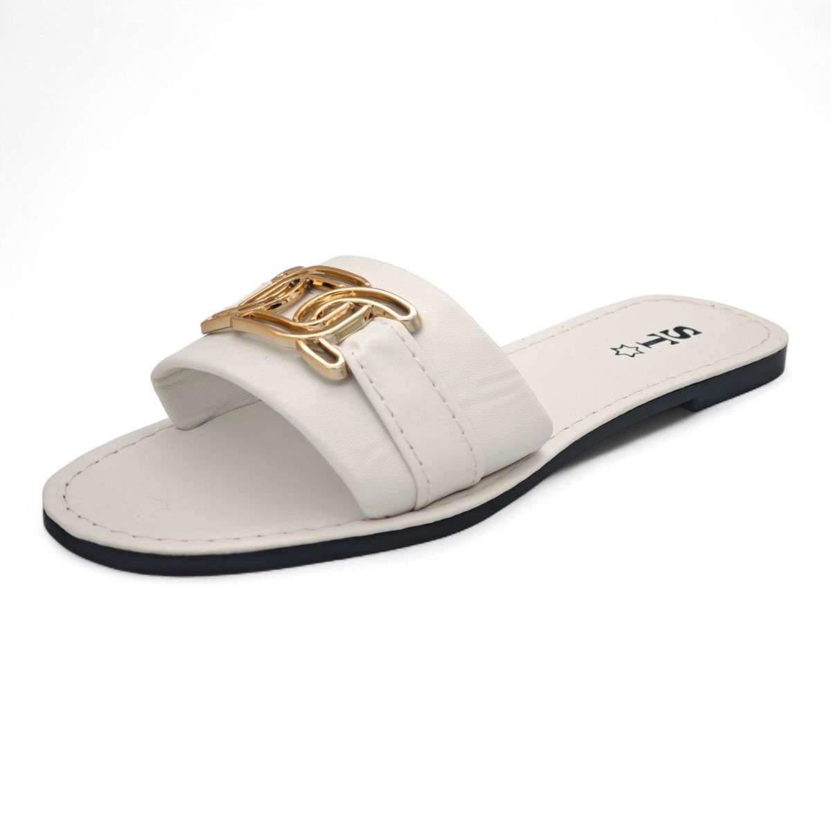 ST Slide Sandal - Clean-Edge Casual with Gold Accent ATRM