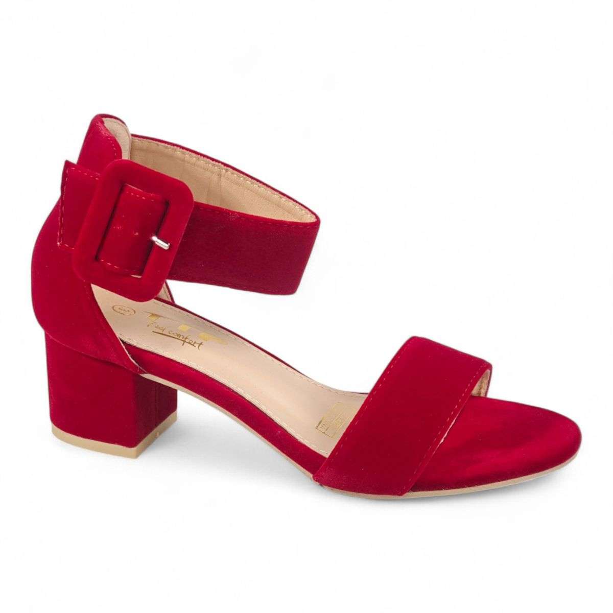 TTP Suede PU Block Heel Sandal JSF140