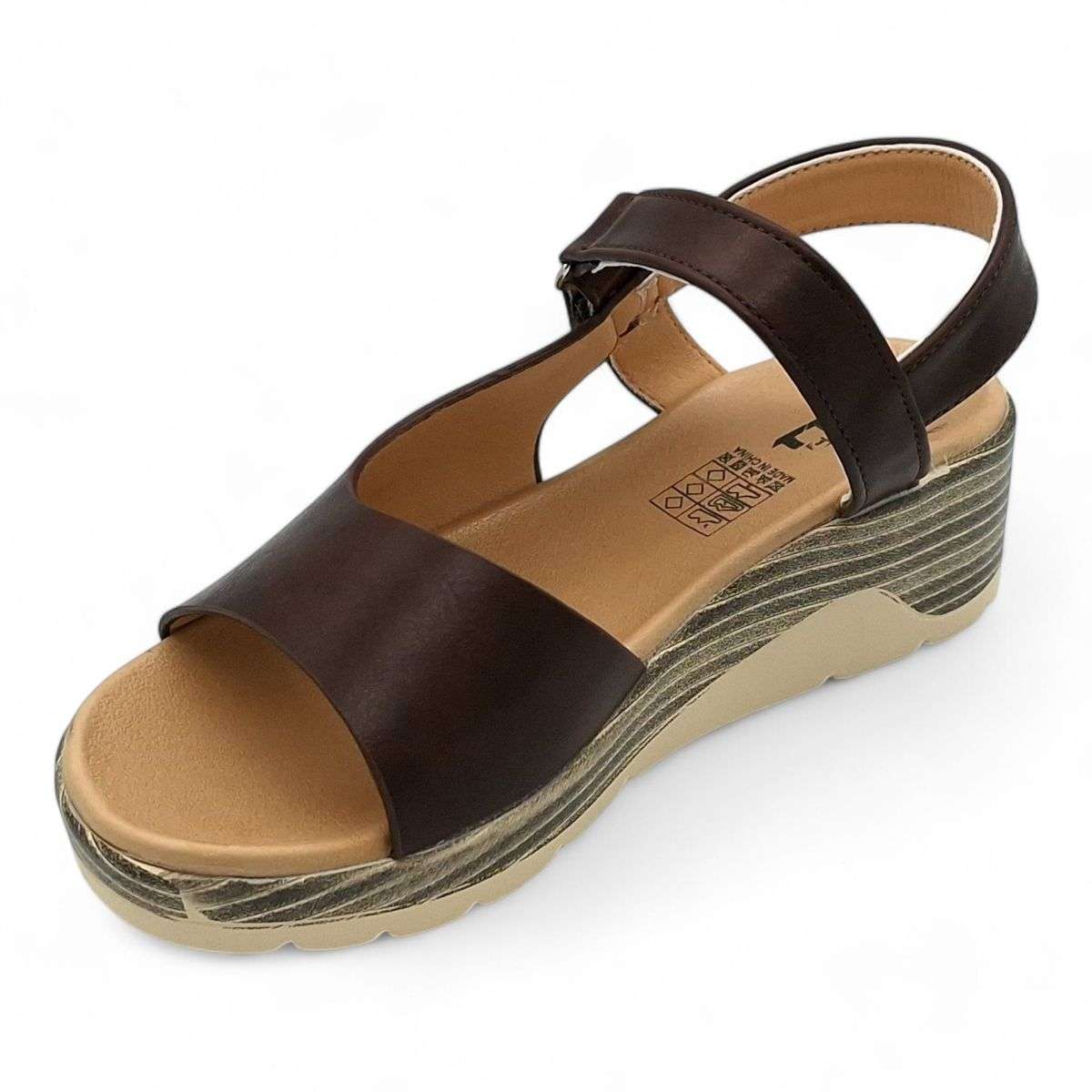 TTP Women Platform Wedge Sandal with Ankle Strap