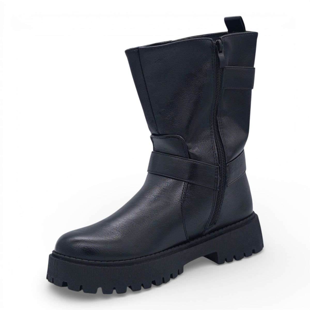 TTP Women's Buckle Strap Mid-Calf Boot MC0003