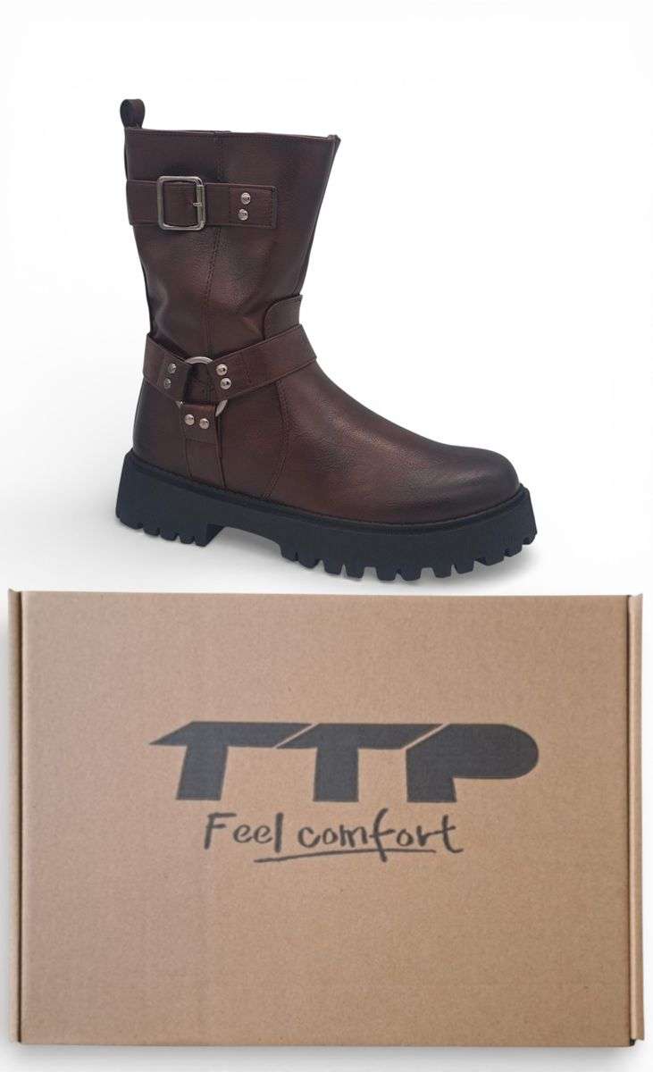 TTP Women's Buckle Strap Mid-Calf Boot MC0003
