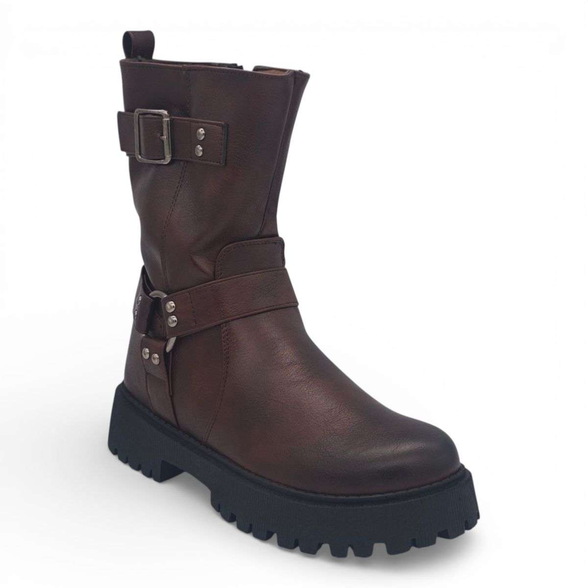 TTP Women's Buckle Strap Mid-Calf Boot MC0003