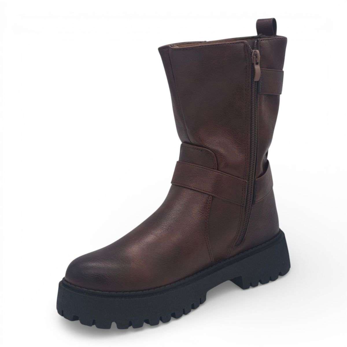 TTP Women's Buckle Strap Mid-Calf Boot MC0003