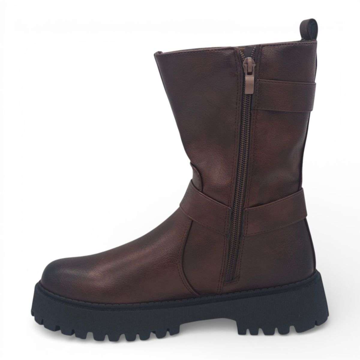 TTP Women's Buckle Strap Mid-Calf Boot MC0003